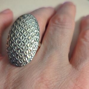 Sterling Silver Geometric Pattern Ring